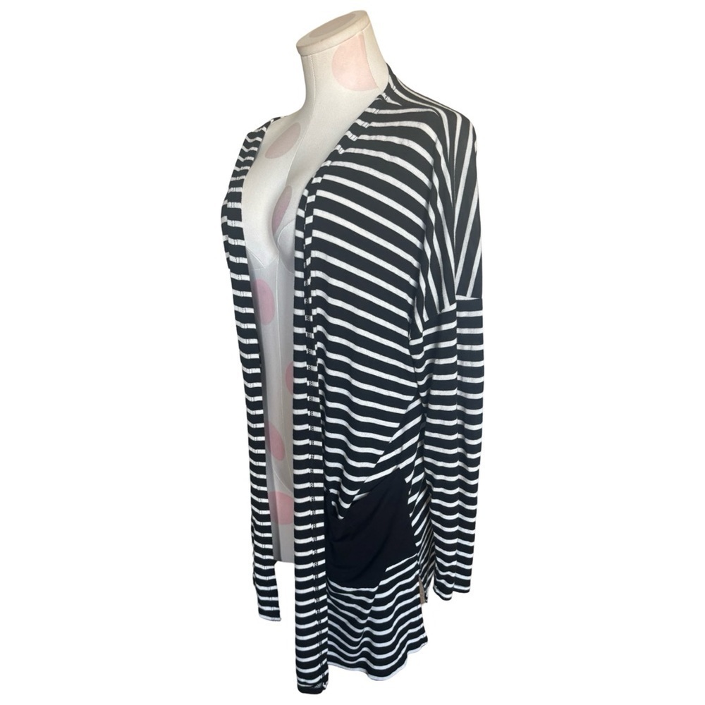 Texas Threads black and white striped cardigan duster - m
